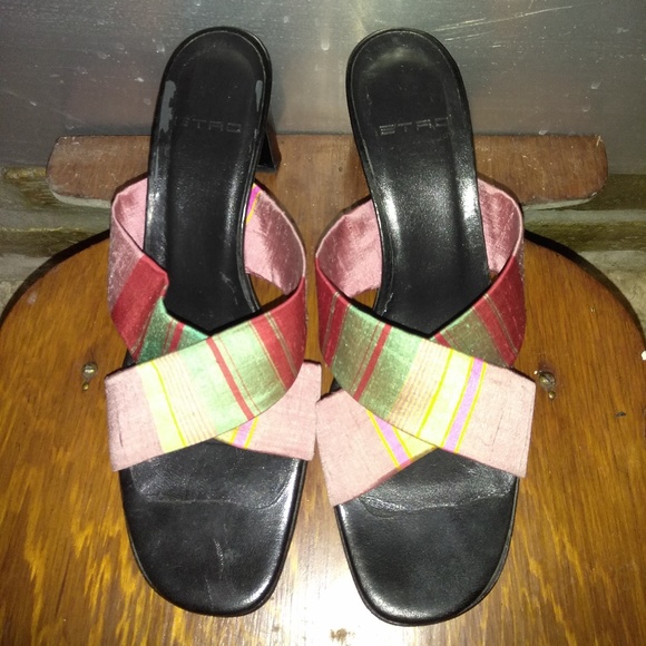 ETRO Multi Colored Satin Authentic Shoe Size 38/8 - Picture 3 of 8